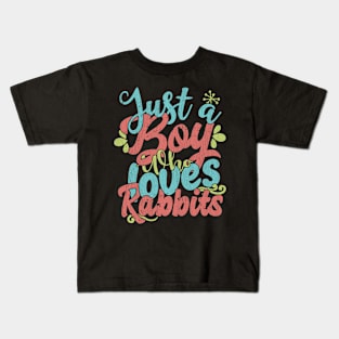 Just A Boy Who Loves Rabbits Gift graphic Kids T-Shirt